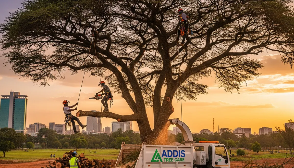 Professional tree removal service in Baton Rouge LA safely clearing large oak trees