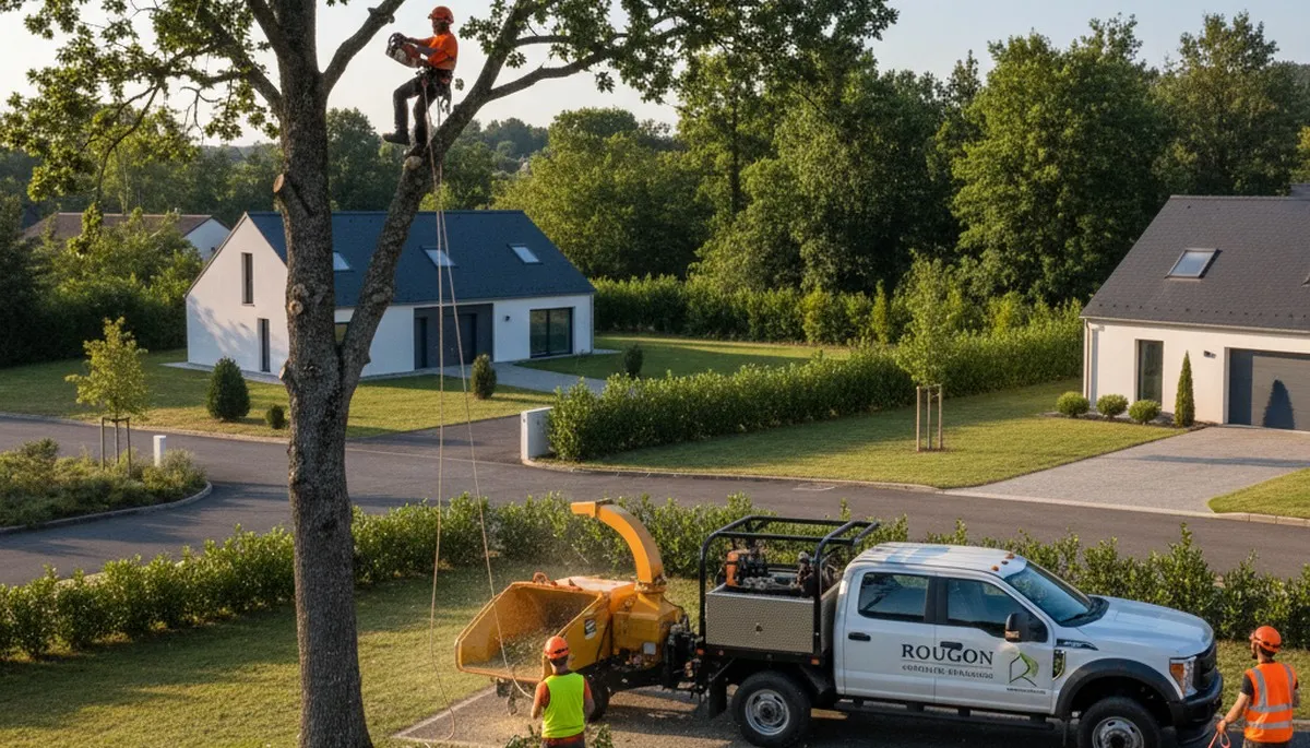 Professional tree removal service in Baton Rouge, LA clearing large oak safely